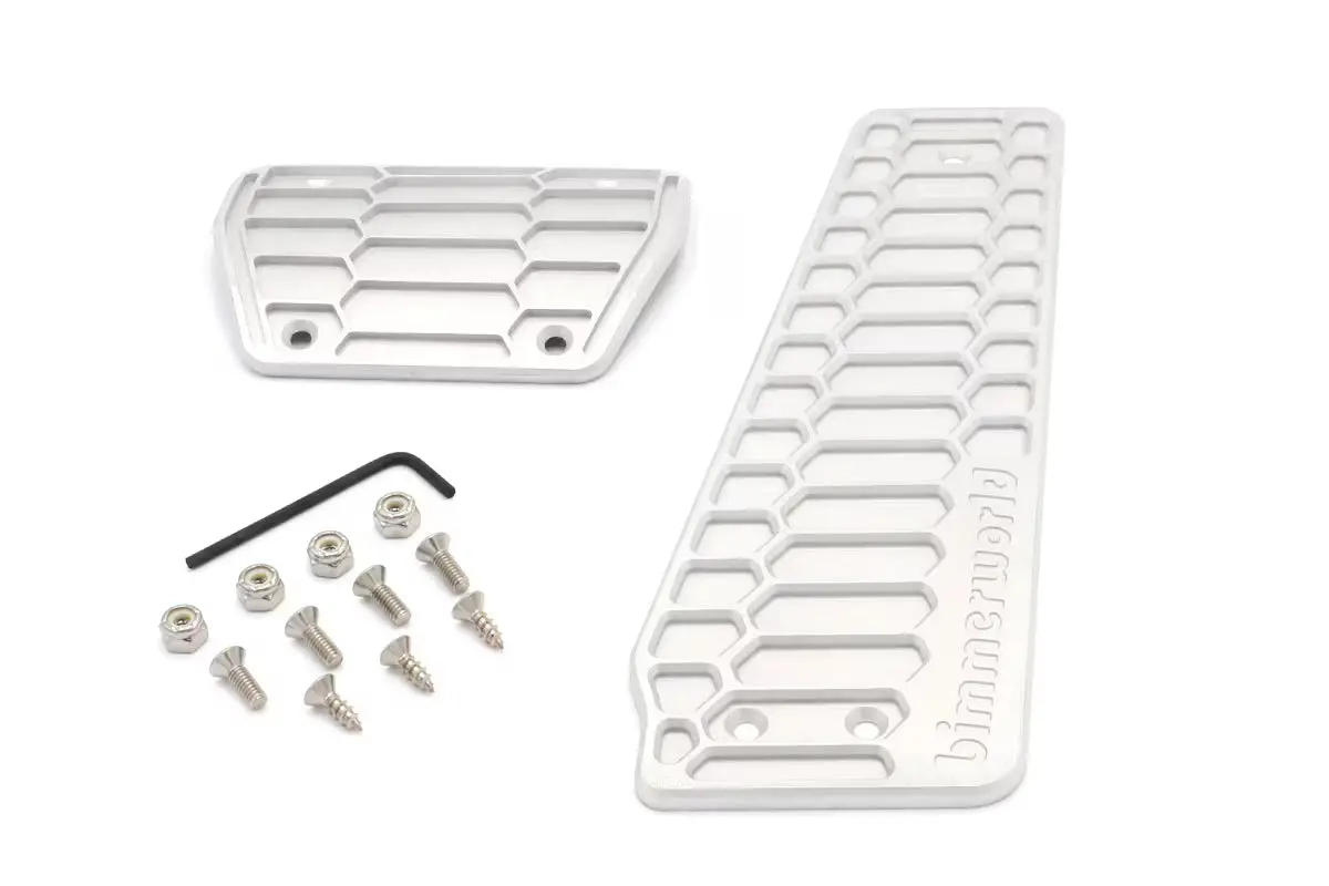 Bimmerworld Billet Hex Pedals - Auto Transmission (2 Piece), Silver 1