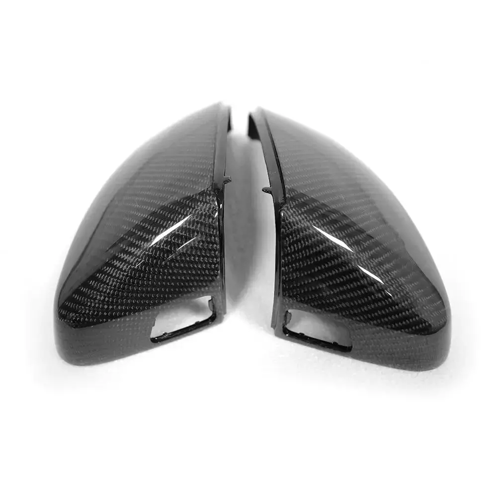 Carbon Fiber Mirror Covers For Audi 8V A3 S3 With Side Assistant Hole 1