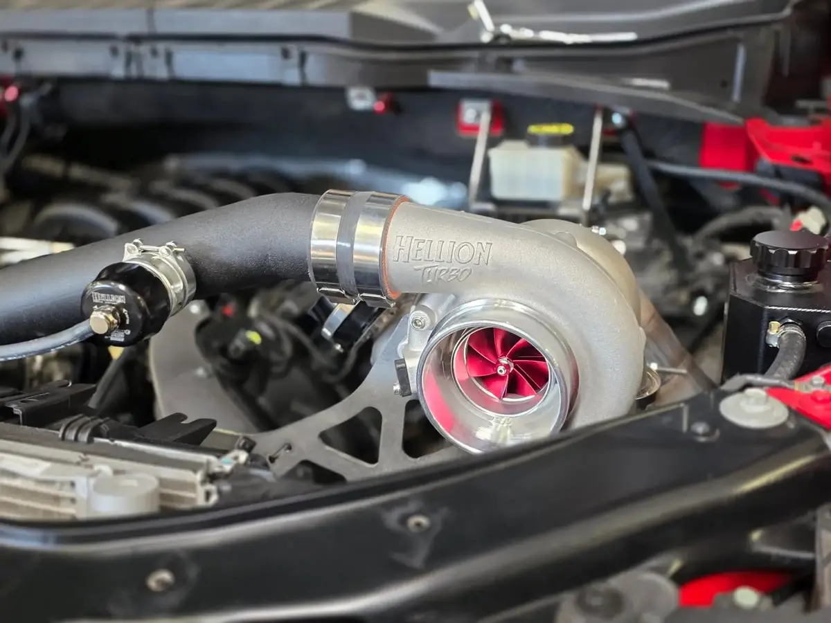 Hellion 2015-2025 Ford F-150 5.0L Top-Mount “Mirror Image” Twin Turbo System 1
