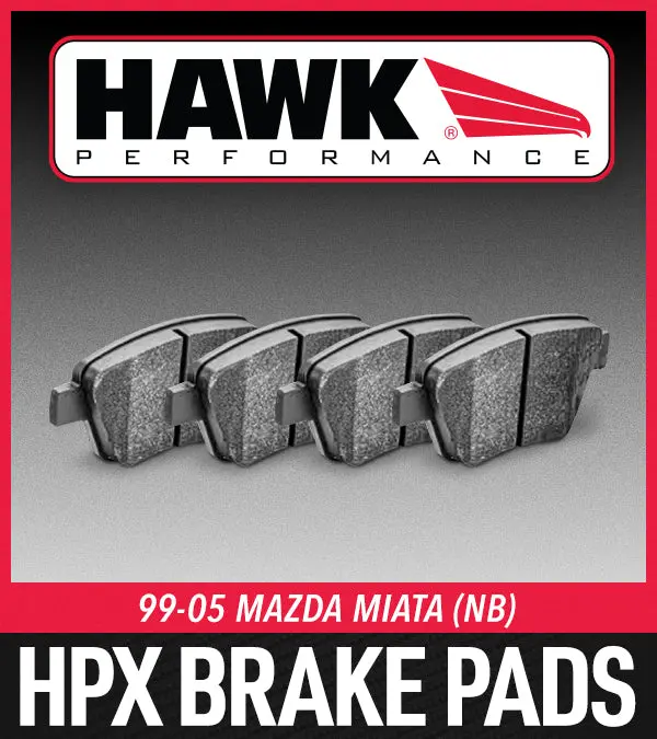 Hawk 94-05 Mazda Miata / 95-98 Mazda Protege (W/ Rear Disc Brakes) Hpx Motorsports Brake Pads Rear 1