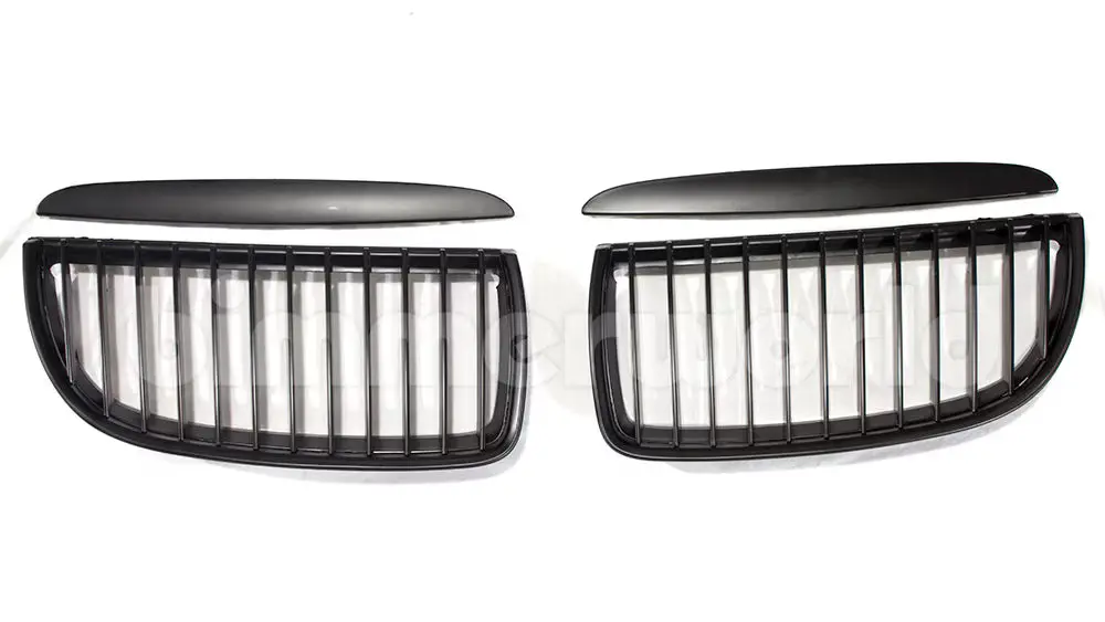 Matte Black Front Grilles - E90 Sedan, E91 Wagon (Pre-Lci) 2006-2008 1