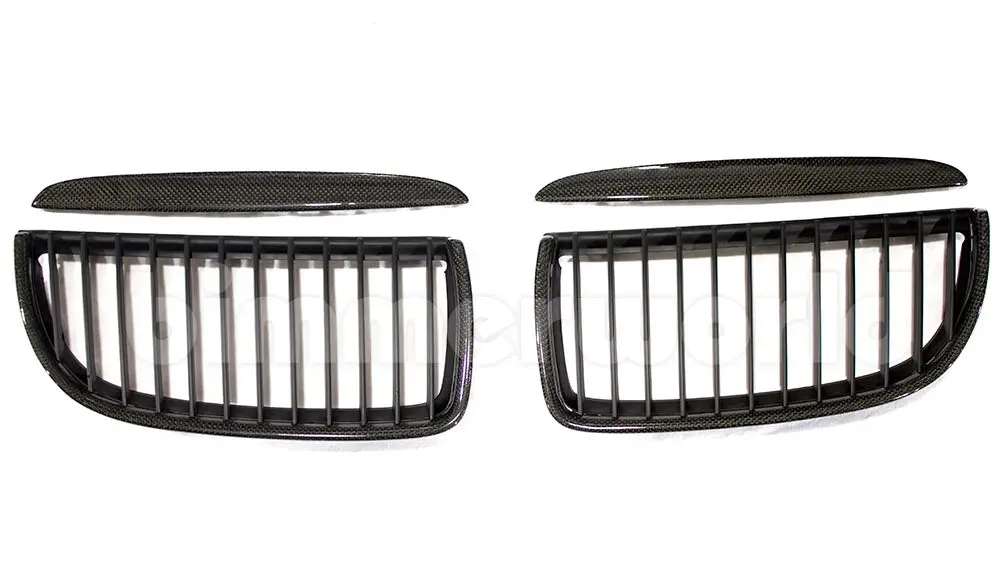 Carbon Fiber Front Grilles - E90 Sedan, E91 Wagon (Pre-Lci) 2006-2008 1