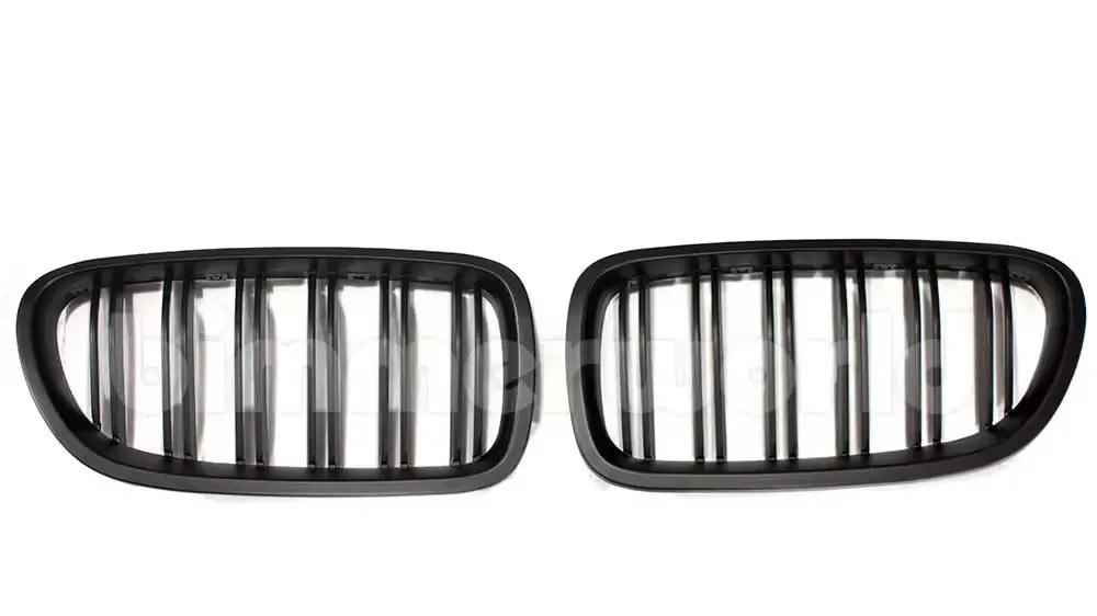 Gloss Black Front Grilles - F10 5 Series - Dual Slats 1