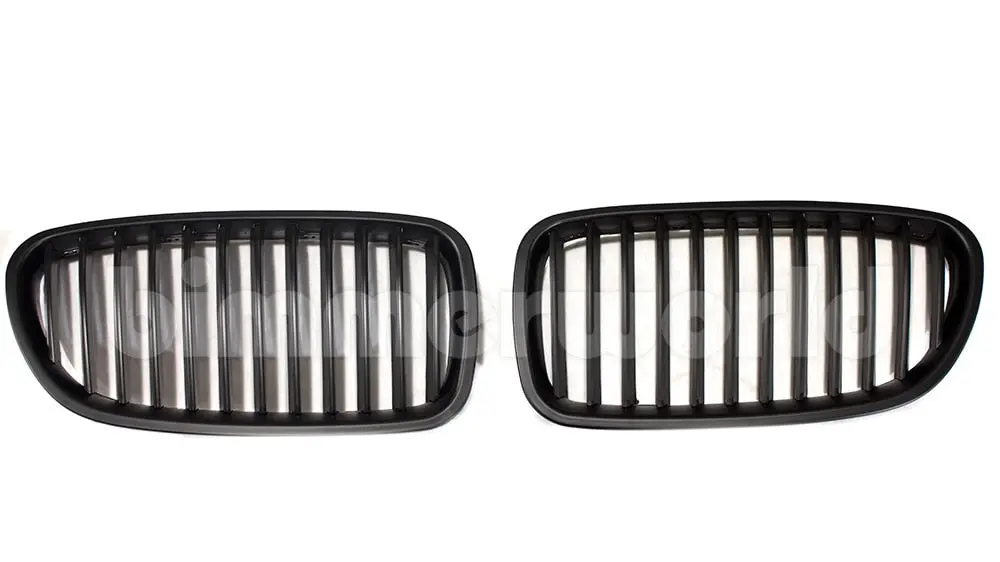 Matte Black Front Grilles - F10 5 Series - Single Slats 1