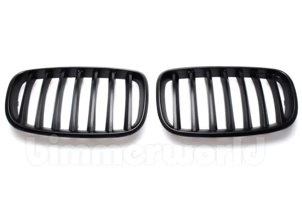 Matte Black Front Grilles - E70 X5, X5m, E71 X6, X6m 1