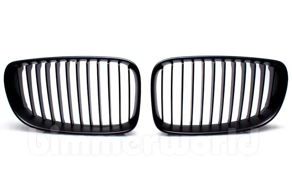 Matte Black Front Grilles - E82 Coupe, E88 Cabrio 1 Series 1