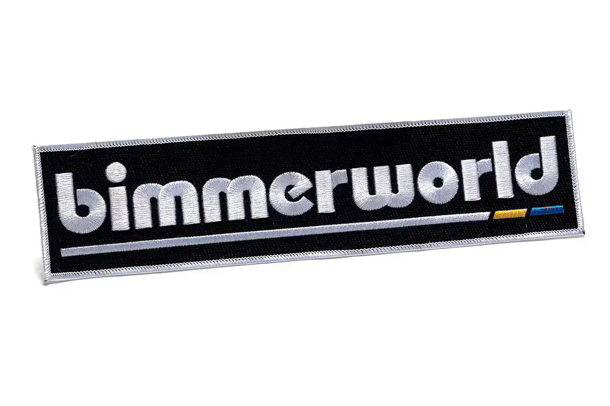 Bimmerworld Back Patch - White On Black, 11X2.5 Inch 1