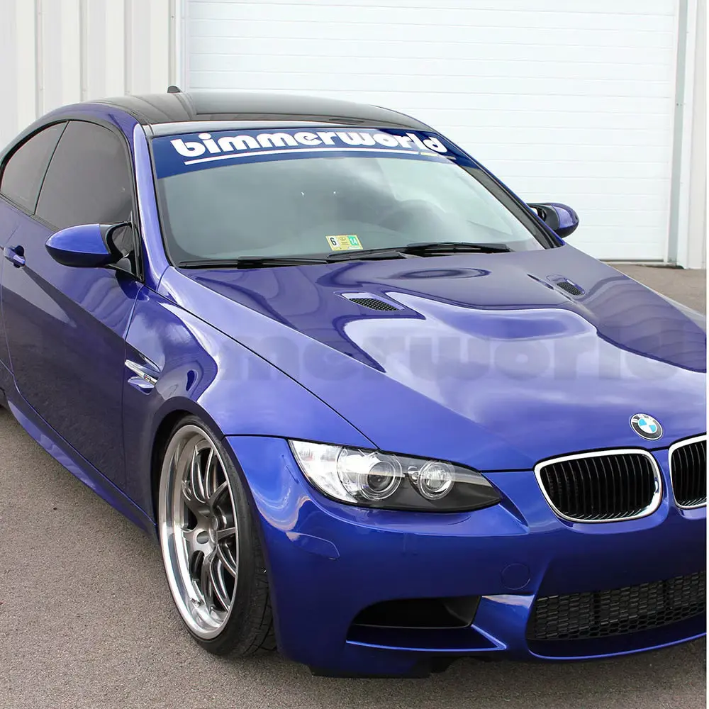Bimmerworld Windshield Banner (Large) - White On Blue With Color Accents 1