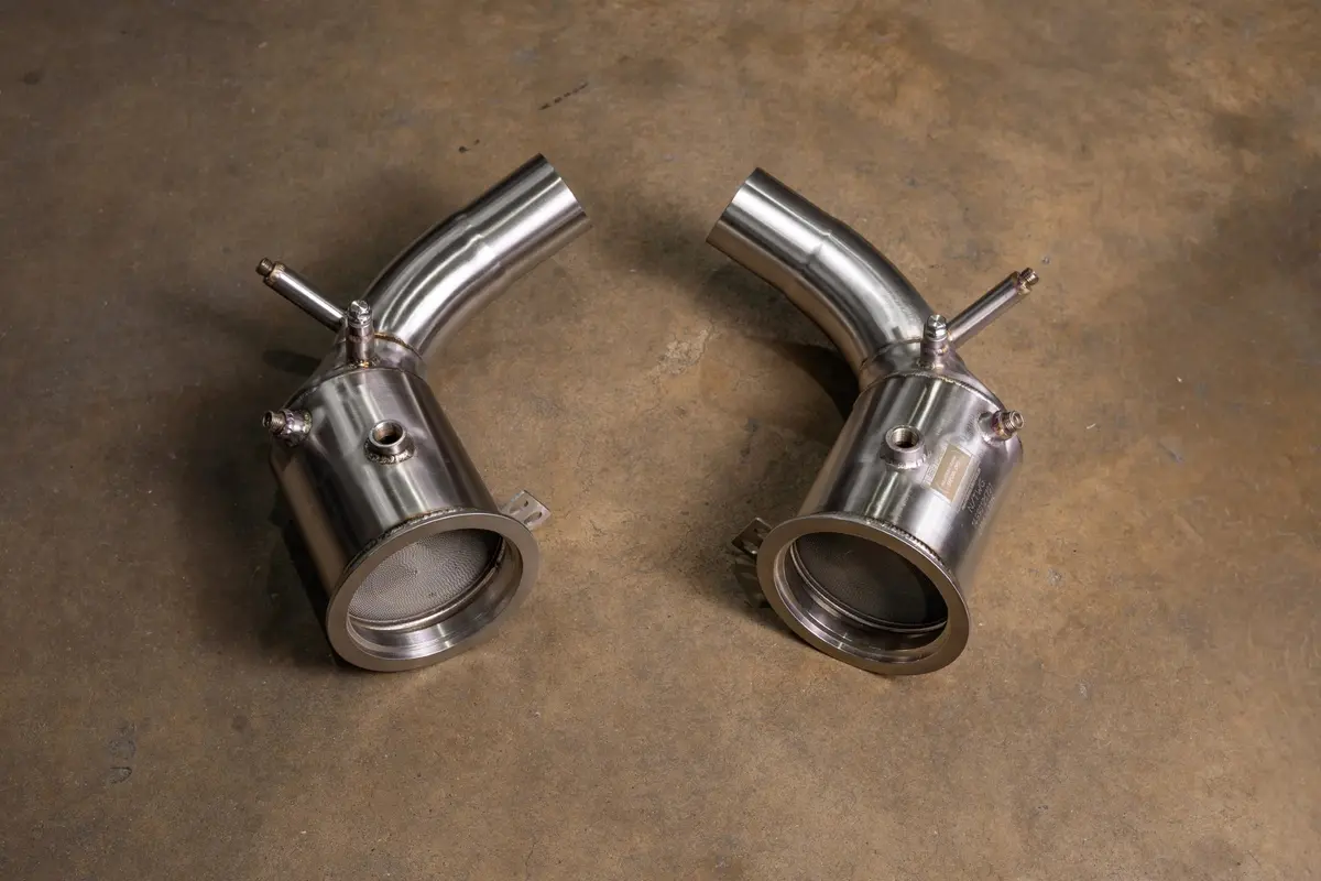 400 Cell Catted Down Pipes For Porsche 992 Turbo / Turbo S 1