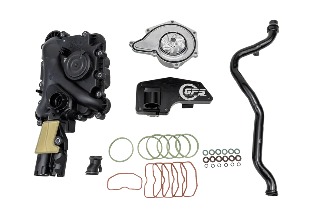 Audi Under Supercharger Service Kit - 3.0T B8 - Gps Aluminum Thermostat Assembly 1