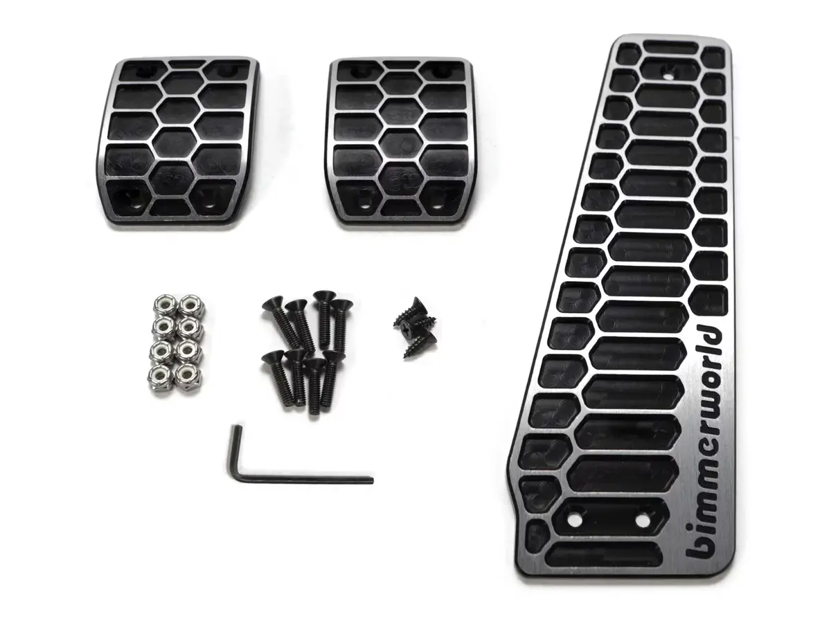 Bimmerworld Billet Hex Pedals - Manual Transmission (3 Piece), Black 2-Tone 1