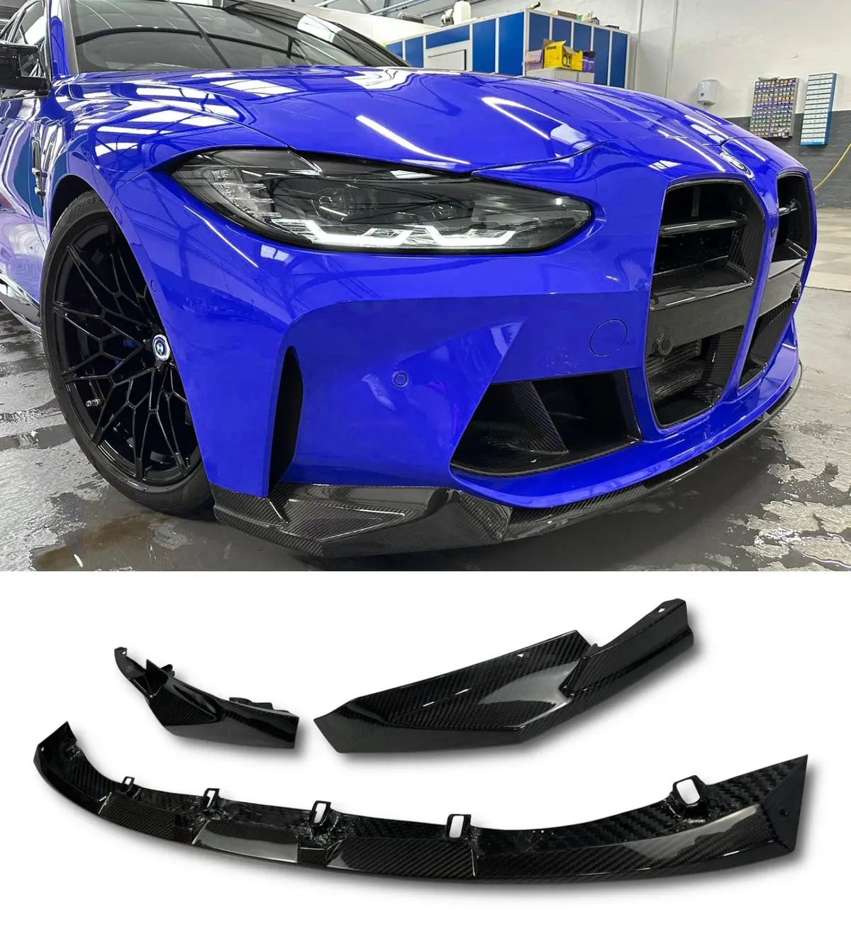 Dry Carbon Fibre Front 3Pc Front Lip Splitter For Bmw G80 G81 M3 G82 G83 M4 2021+ 1
