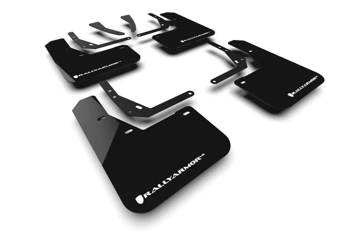 Rally Armor 24-25 Hyundai Kona/Kona Ev Black Ur Mud Flap W/White Logo 1