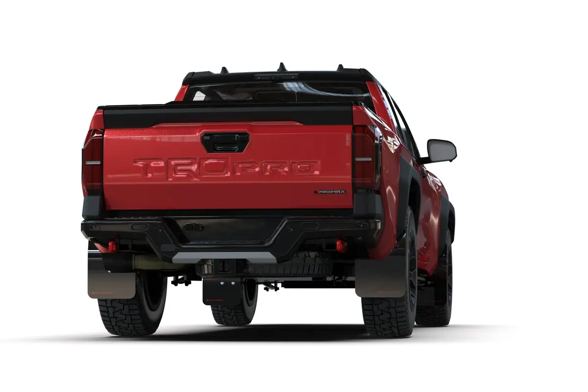 Rally Armor 24-26 Toyota Tacoma Gen 4 Black Ur Mud Flap W/Red Logo 2