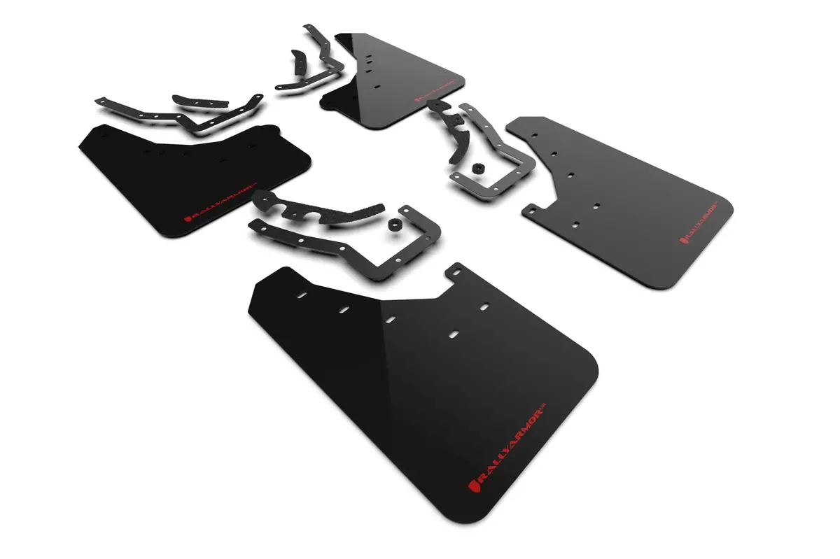 Rally Armor 24-26 Toyota Tacoma Gen 4 Black Ur Mud Flap W/Red Logo 1