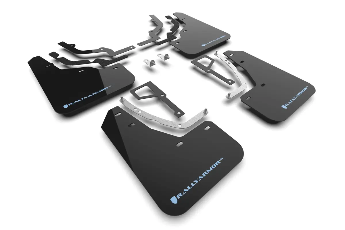Rally Armor 2025 Hyundai Ioniq 5 N Black Mud Flap W/Light Blue Logo 1