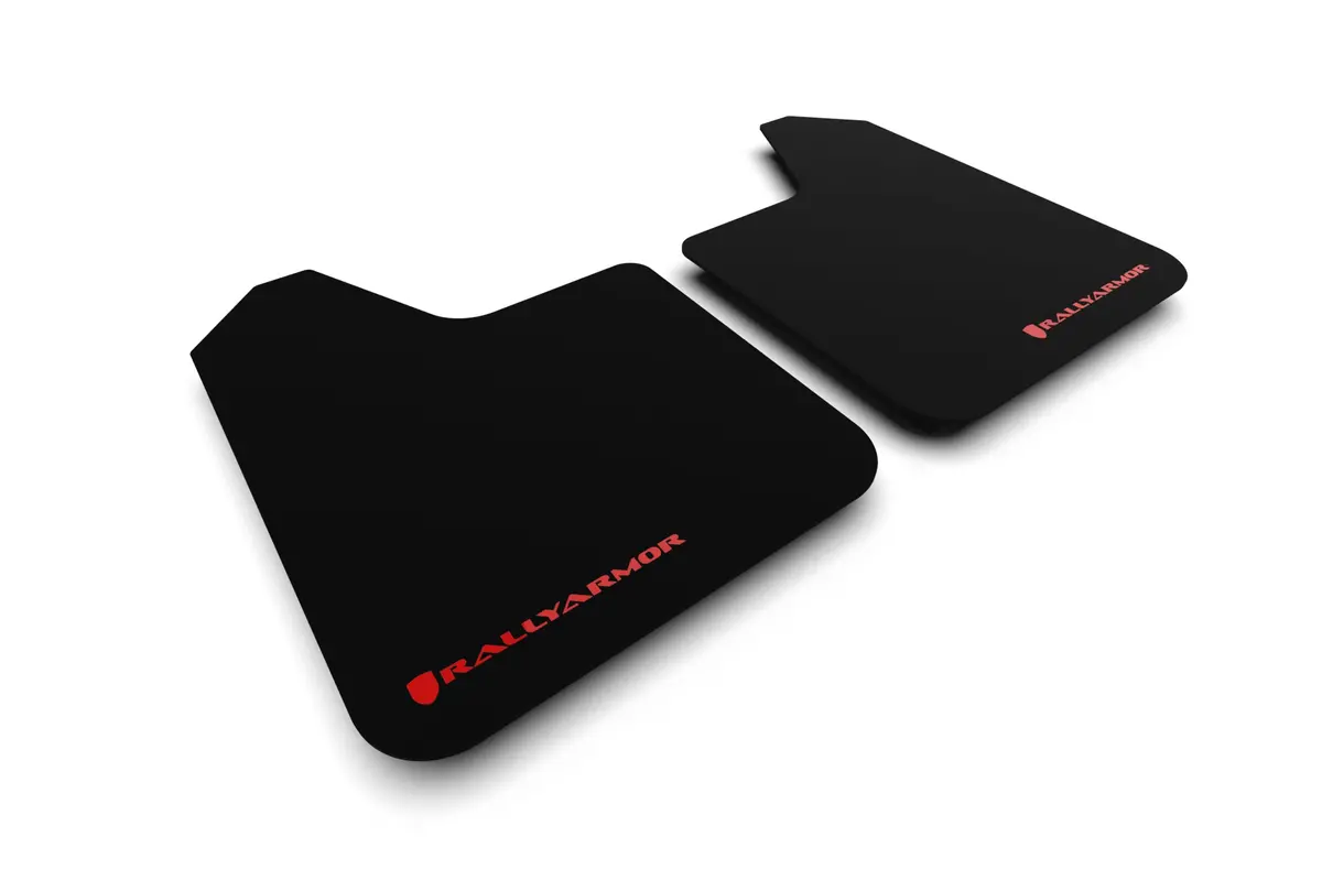 Rally Armor Universal Basic Mud Flap W/ Red Logo - Pair 1