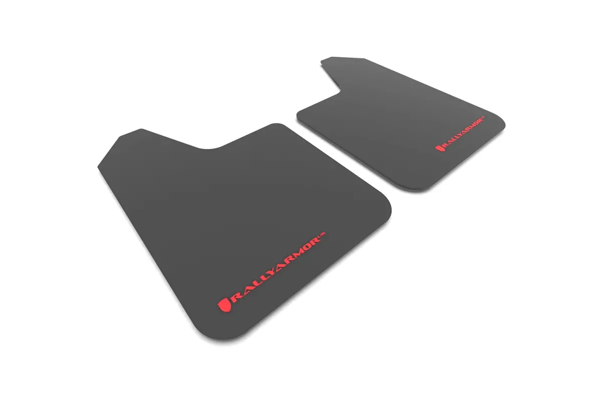 Rally Armor Universal Ur Black Mud Flap Red Logo - Pair 1