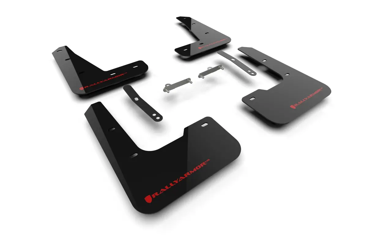 Rally Armor 2024-25 Hyundai Elantra N/N Line Black Mud Flap W/Red Logo 1