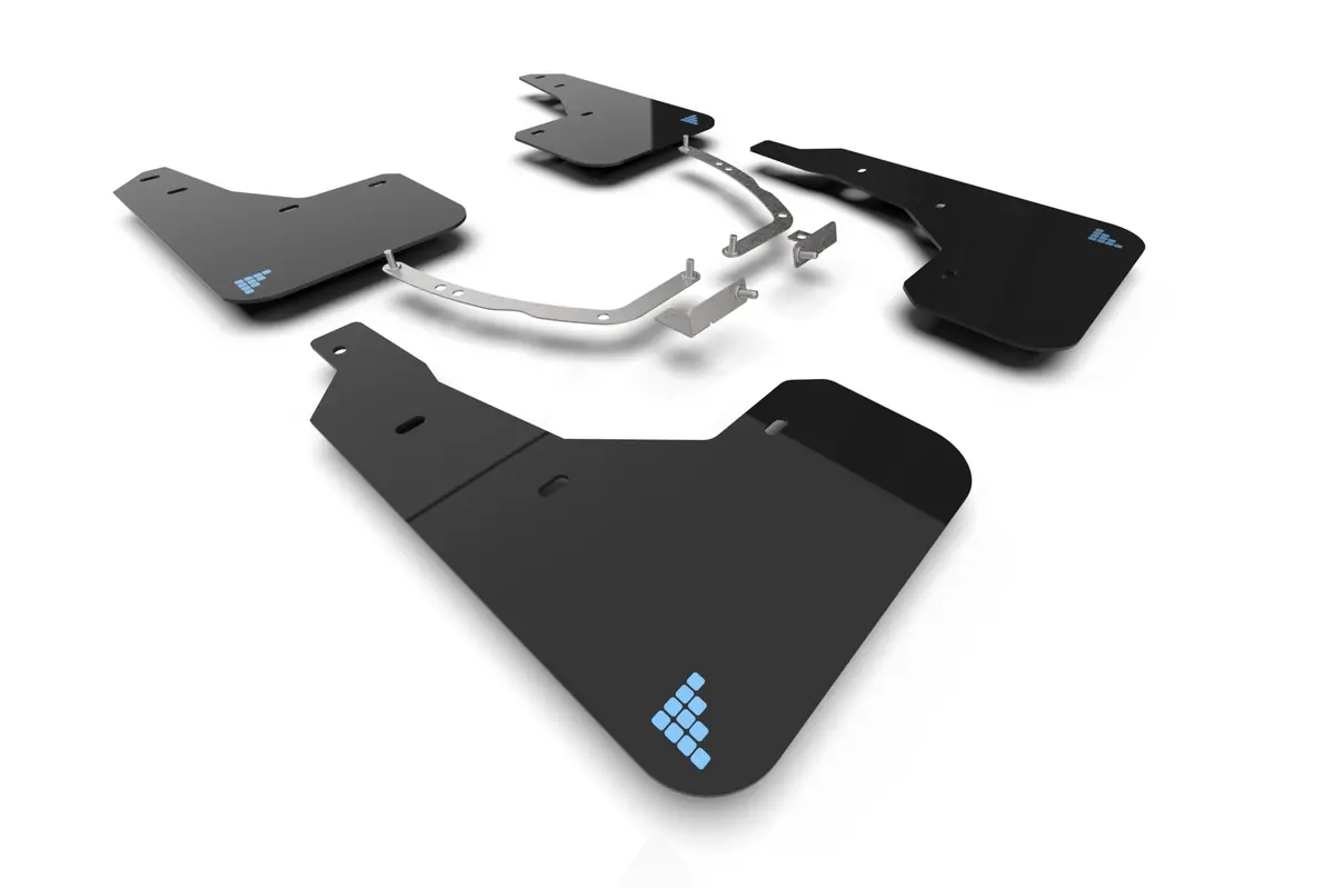 Rally Armor 2025 Hyundai Ioniq 5 Pe Blk Mud Flap W/Light Blue Battery Logo 1
