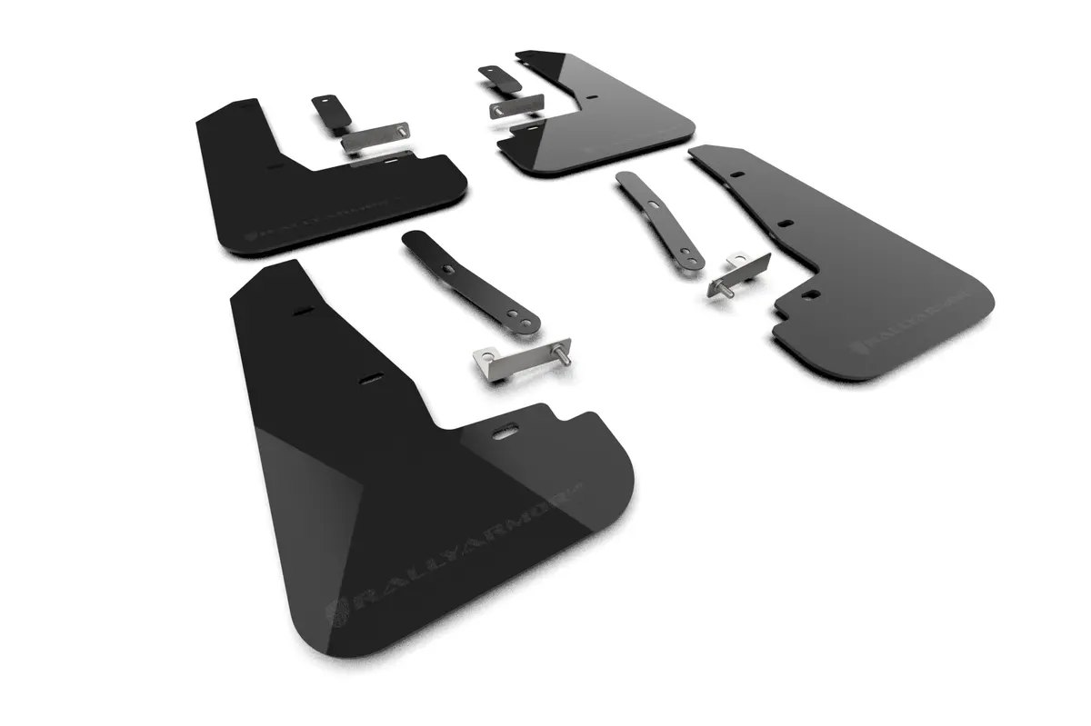 Rally Armor 25-26 Kia Ev6 Base Light/Gt/Gt-Line Black Mud Flap - Metallic Black Logo 1
