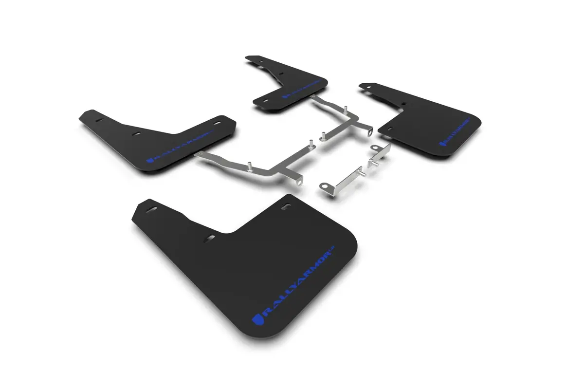 Rally Armor 19-25 Ford Focus St Mk4 Black Ur Mud Flap W/Blue Logo 1