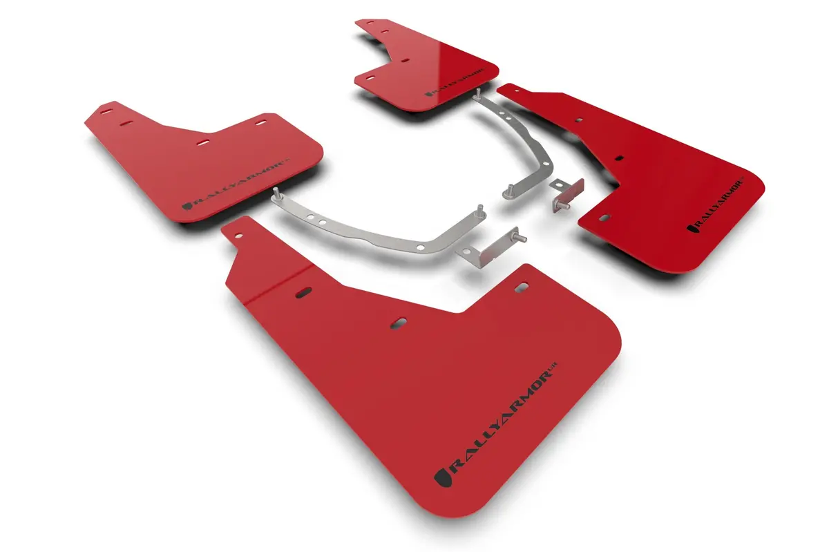 Rally Armor 22-24 Hyundai Ioniq 5 Red Mud Flap W/Black Logo 1