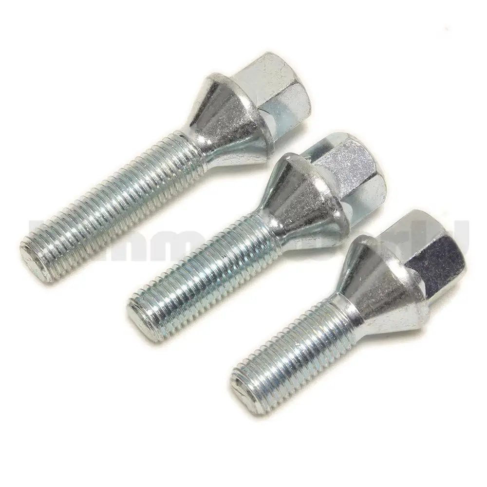 M12x1.5 Extended Length Wheel Bolts For Wheel Spacers  - Black - 39Mm 1