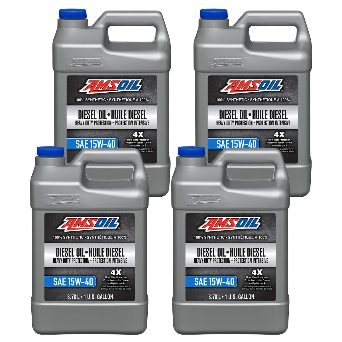 Amsoil 15W-40 Heavy-Duty 100% Synthetic Diesel Oil Case Of 4 1