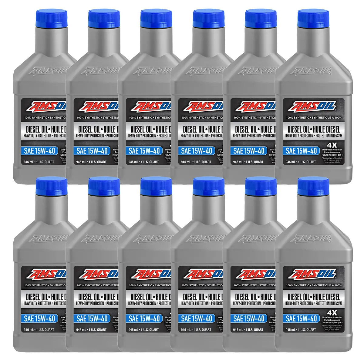 Amsoil 15W-40 Heavy-Duty 100% Synthetic Diesel Oil Case Of 12 1