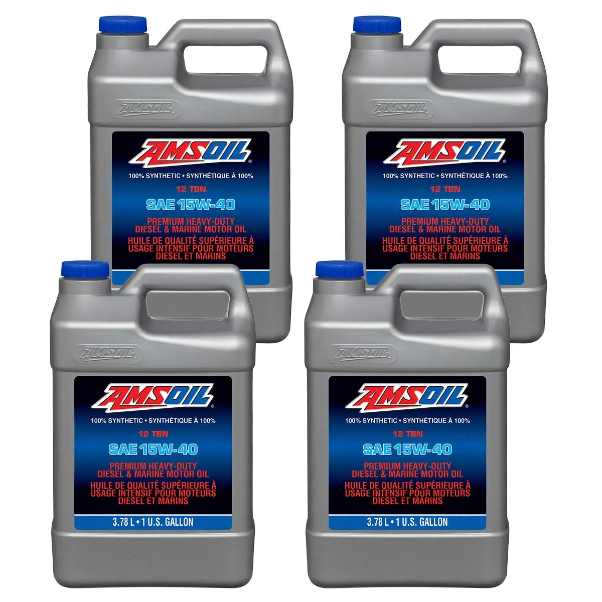 Amsoil 15W-40 Heavy-Duty Diesel And Marine Oil Case Of 4 1