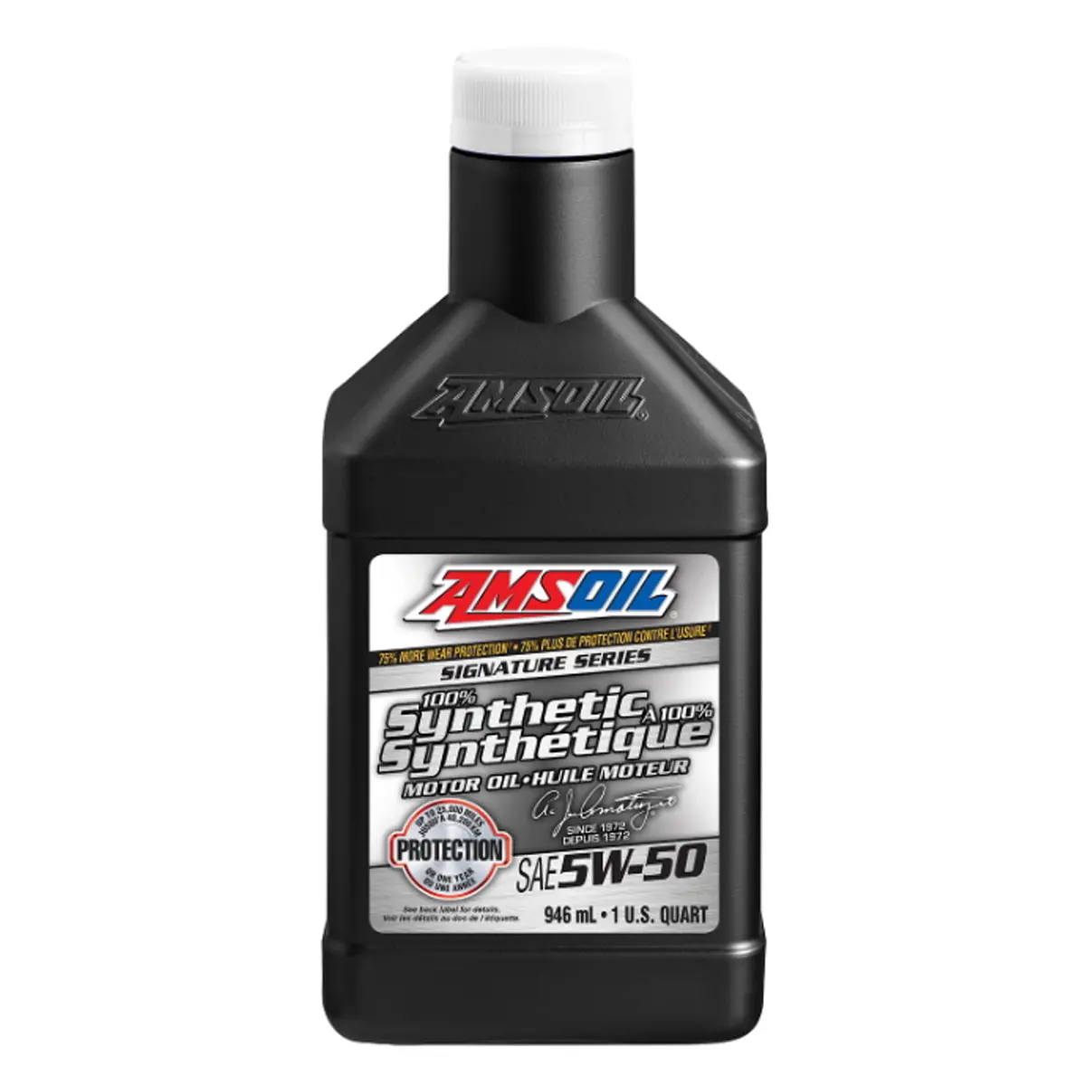 Amsoil Signature Series 5W-50 100% Synthetic Motor Oil 946 Ml Bottle 1