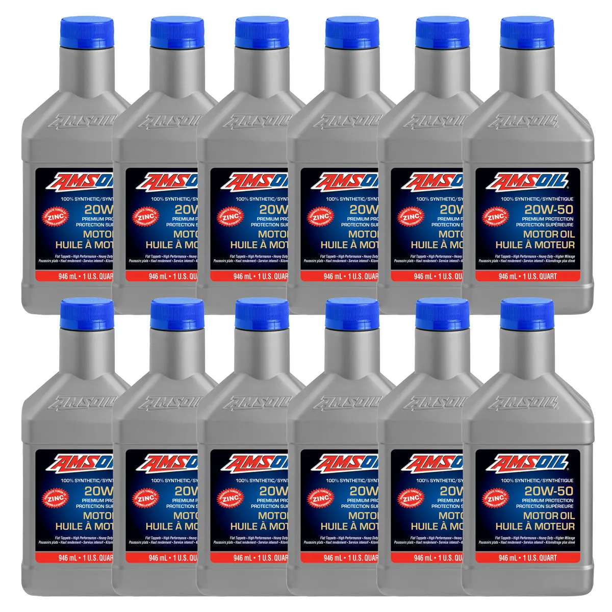 Amsoil Premium Protection 20W-50 100% Synthetic Motor Oil Case Of 12 1