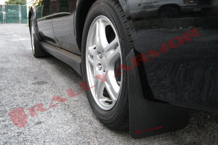 Rally Armor 02-07 Subaru Wrx/Sti/Rs/2.5I (Wagons Req. Mod.) Basic Black Mud Flap W/Red Logo 1