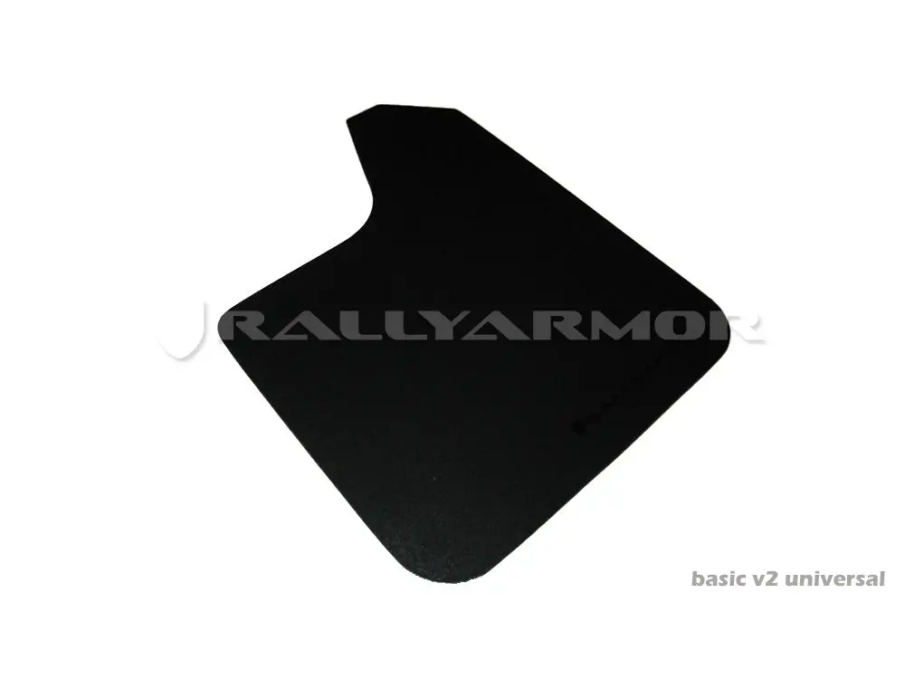 Rally Armor Universal Fit (No Hardware) Basic Black Mud Flap W/ Black Logo 1