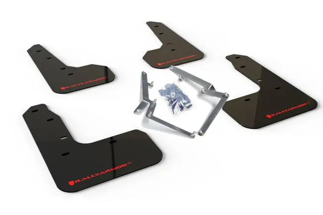 Rally Armor 17-19 Honda Civic Sport/Sport Touring Black Ur Mud Flap W/Red Logo 1