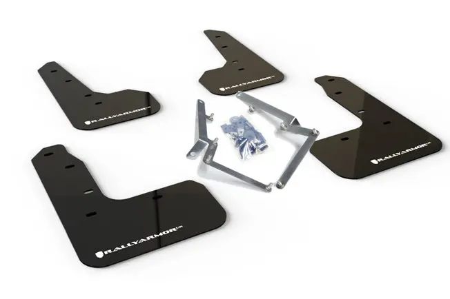 Rally Armor 17-21 Honda Civic Sport/Sport Touring Black Ur Mud Flap W/White Logo 1