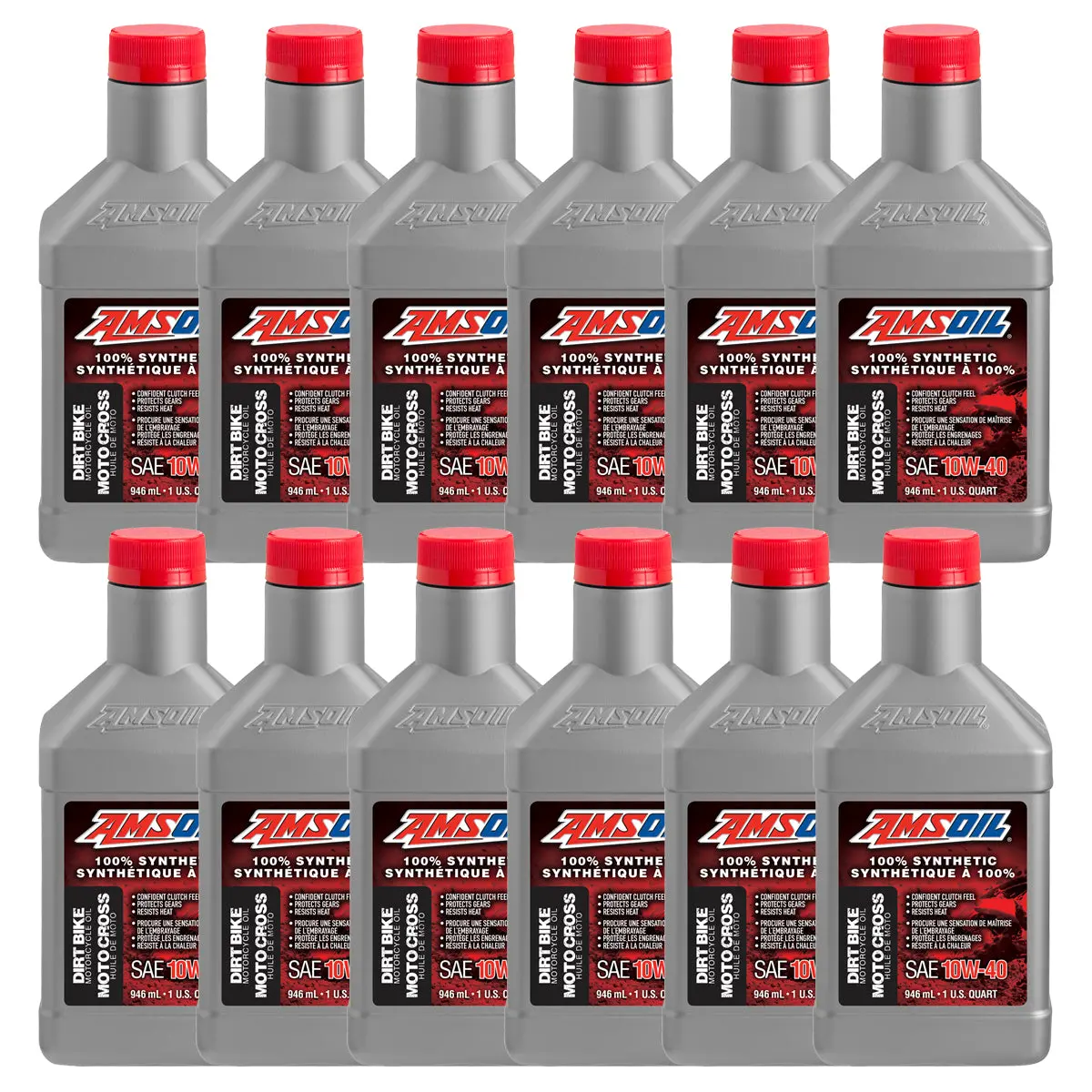 Amsoil 10W-40 100% Synthetic Dirt Bike Oil Case Of 12 1