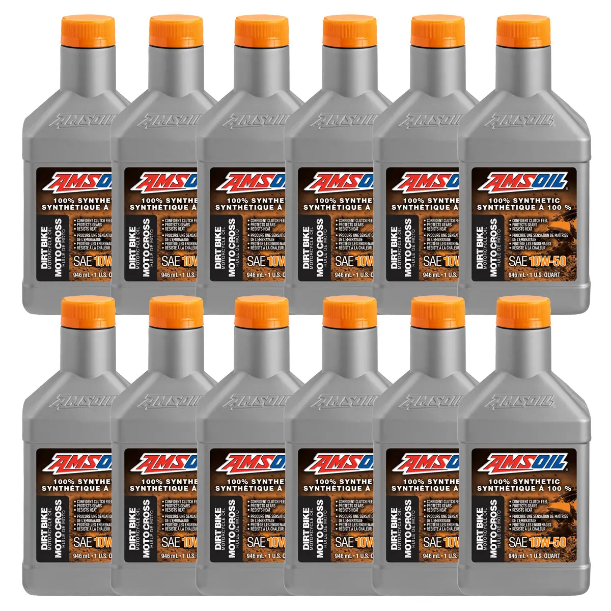 Amsoil 10W-50 100% Synthetic Dirt Bike Oil Case Of 12 1