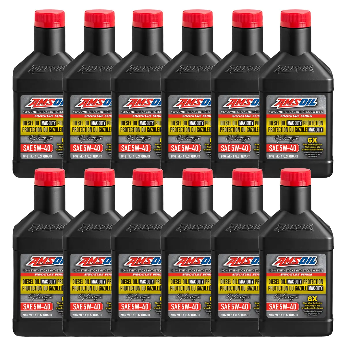 Amsoil Signature Series 5W-40 100% Synthetic Max-Duty Diesel Oil Case Of 12 1