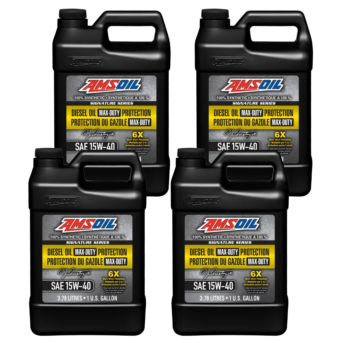Amsoil Signature Series 15W-40 100% Synthetic Max-Duty Diesel Oil Case Of 4 1