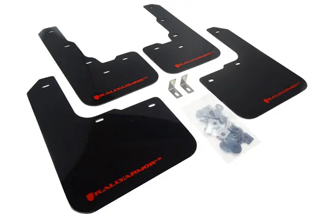 Rally Armor 13-16 Dodge Dart Black Ur Mud Flap W/ Red Logo 1