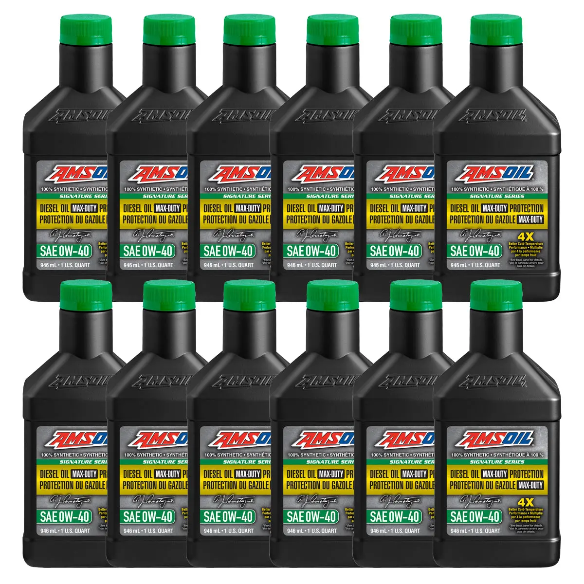 Amsoil Signature Series 0W-40 100% Synthetic Max-Duty Diesel Oil Case Of 12 1
