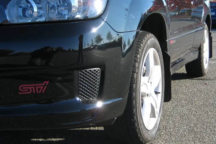 Rally Armor 03-08 Subaru Forester Basic Black Mud Flap W/ Black Logo 1