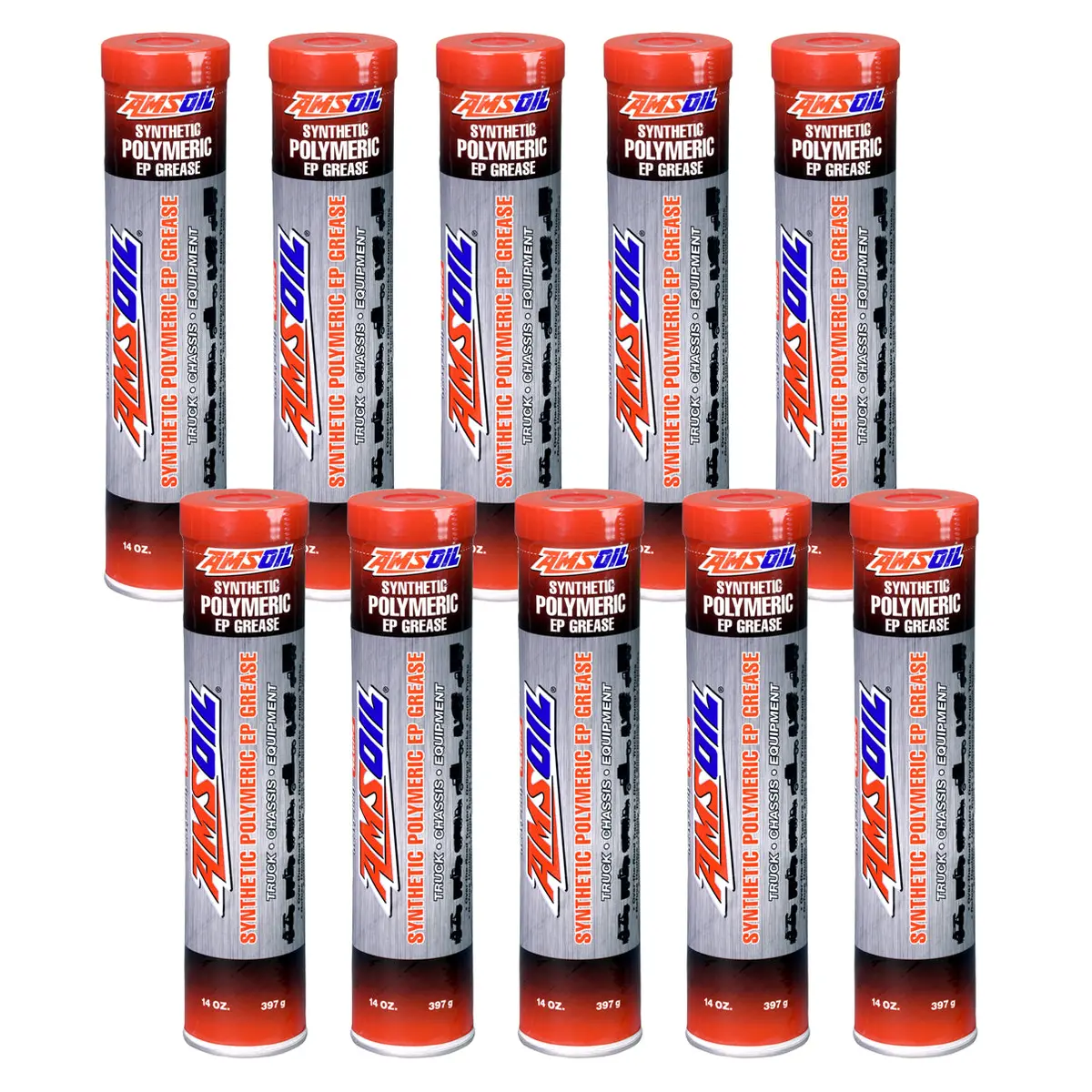 Amsoil Nlgi #2 Synthetic Polymeric Truck, Chassis And Equipment Grease Case Of 10 1