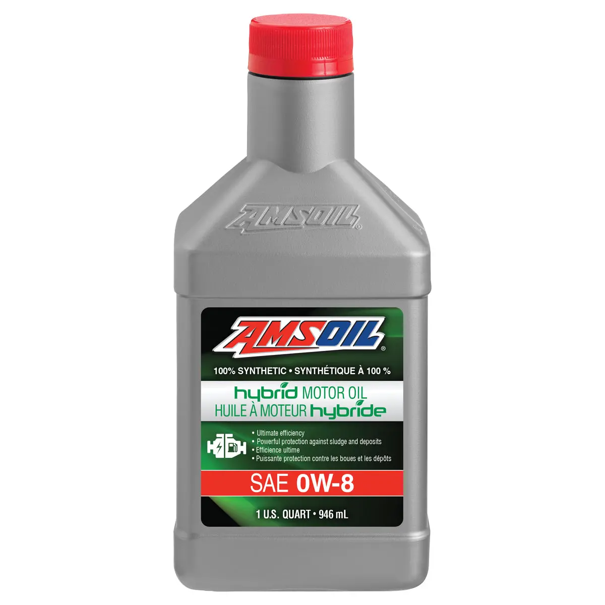 Amsoil 0W-8 100% Synthetic Hybrid Motor Oil 946 Ml Bottle 1