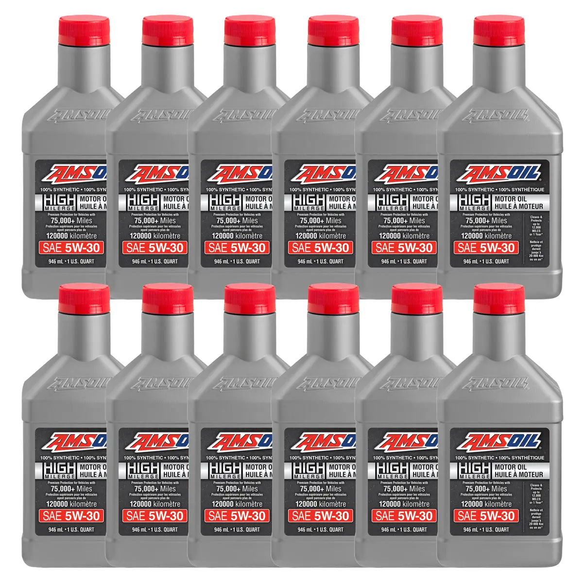 Amsoil 5W-30 100% Synthetic High-Mileage Motor Oil Case Of 12 1