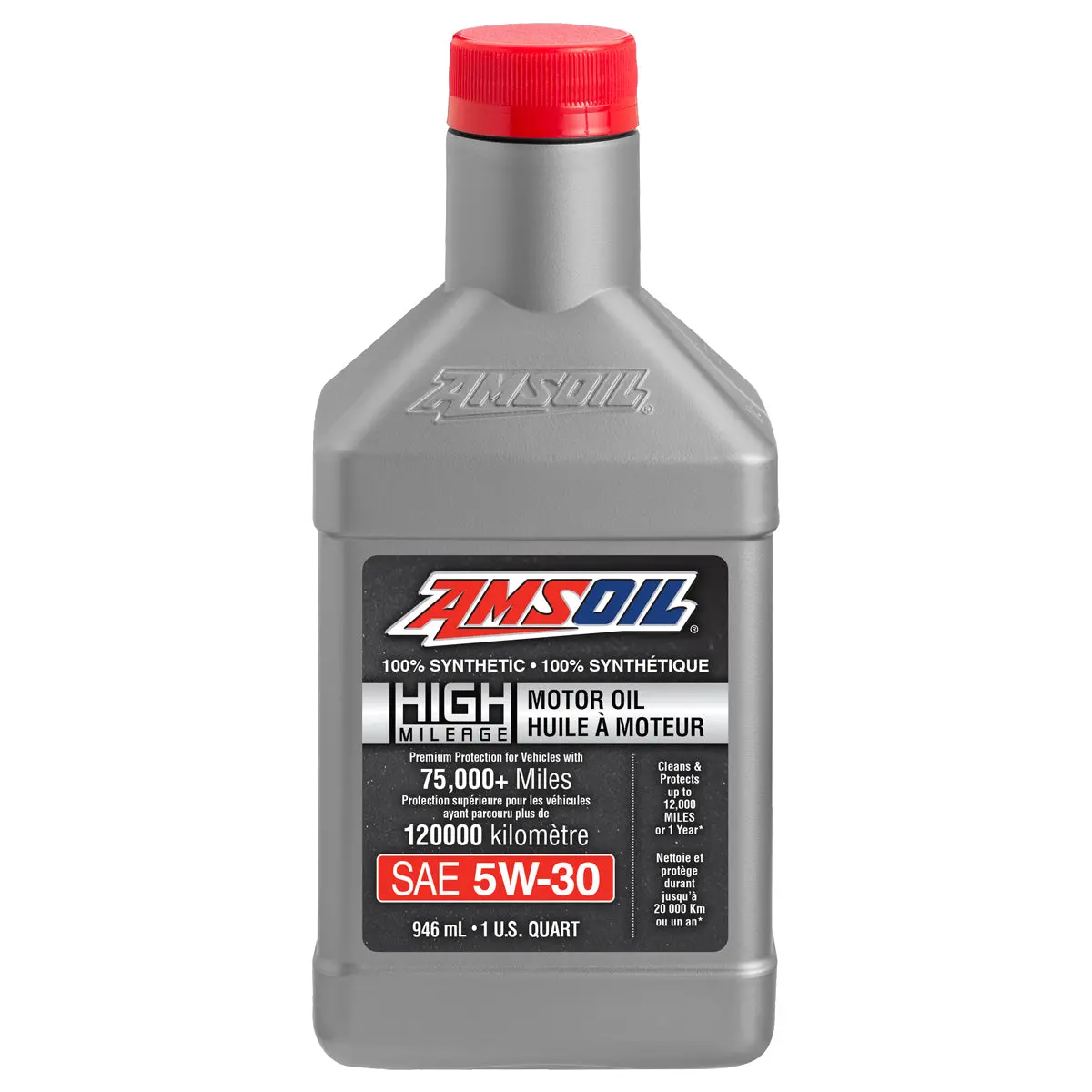 Amsoil 5W-30 100% Synthetic High-Mileage Motor Oil 946 Ml Bottle 1
