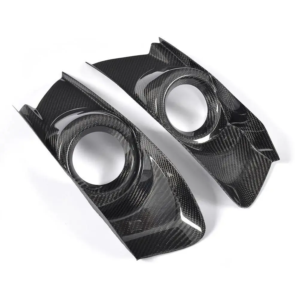 Carbon Fiber Front Fog Light Covers For Ford Mustang 2015 Up 1