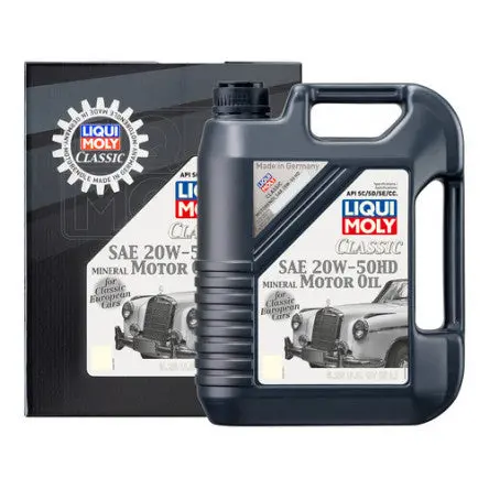 Liqui Moly 20262 Sae 20W-50Hd Mineral Motor Oil For Classic European Cars 5 Liter 1